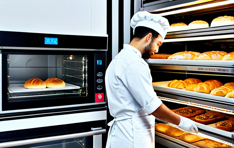 **

"A modern bakery interior, showcasing a smart oven with digital displays, a baker in a clean apron adjusting settings, various pastries and bread neatly arranged on shelves, focus on technology enhancing traditional baking, clean and bright environment, professional, appropriate attire, safe for work, well-lit, high quality."

**