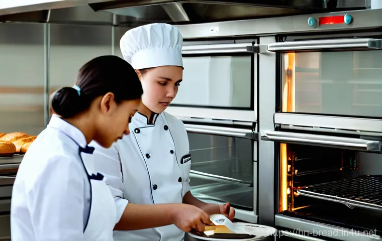 제빵 자격증 실기 시험장 환경 - **Prompt 1: Dedicated Bakery Student Practicing**
    A young, focused bakery student, wearing a cle...