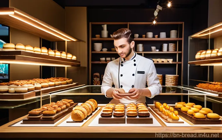 제빵 자격증 실기 시험장 환경 - **Prompt 2: Bakery Practical Exam Challenge**
    In a bustling, brightly lit kitchen resembling an ...