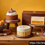 제빵사가 알아야 할 최신 트렌드 - A vibrant bakery scene showcasing a variety of organic cakes made with natural ingredients like orga...
