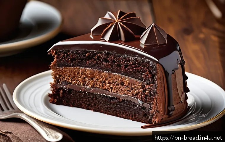제빵사로서 경력을 살릴 수 있는 분야 - A high-resolution image of a rich, soft chocolate cake placed elegantly on a white porcelain plate, ...